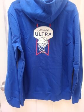 Michelob Ultra NBA Levelwear Blue Hoodie Sweatshirt, LARGE, NEW men's Sweater